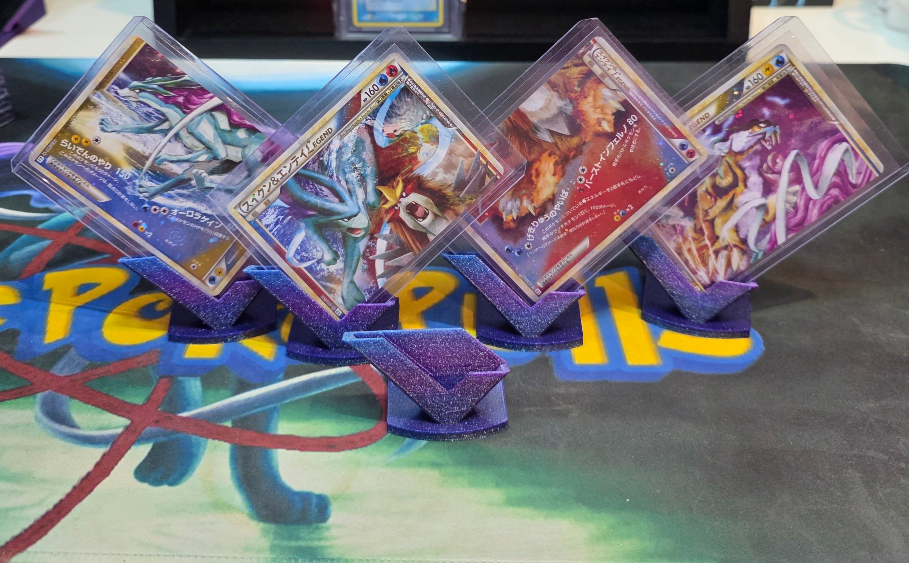 PrismStand-Cosmic Aurora 5 pack Premium Angled Card Display Stand for Collectors Eye-Catching Angle for Grails Safe Stylish for Trade Nights